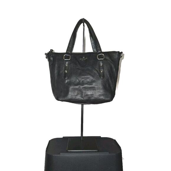 Kate Spade New york Pebbled Leather bag Crossbody & Double Handles Black - Picture 1 of 16